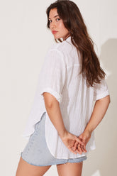 White Cotton Campbell Top